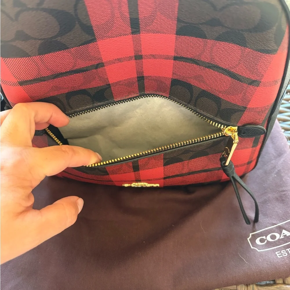 Coach Jordyn Backpack in Signature Canvas with Field Plaid Print